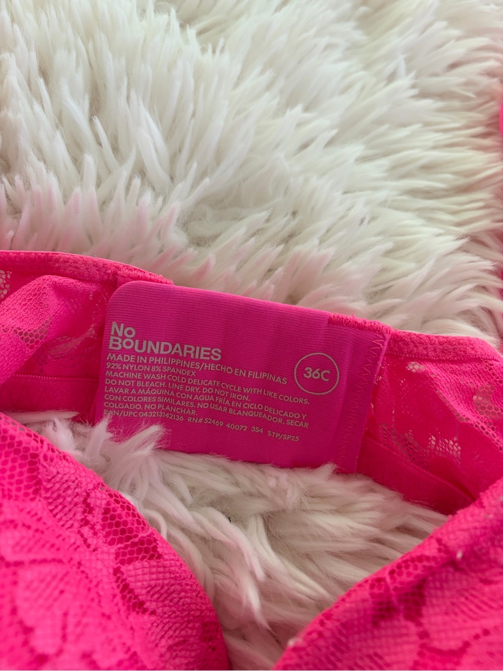 No Boundaries Hot Pink Lace Underwire Bra - Picture 2 of 3